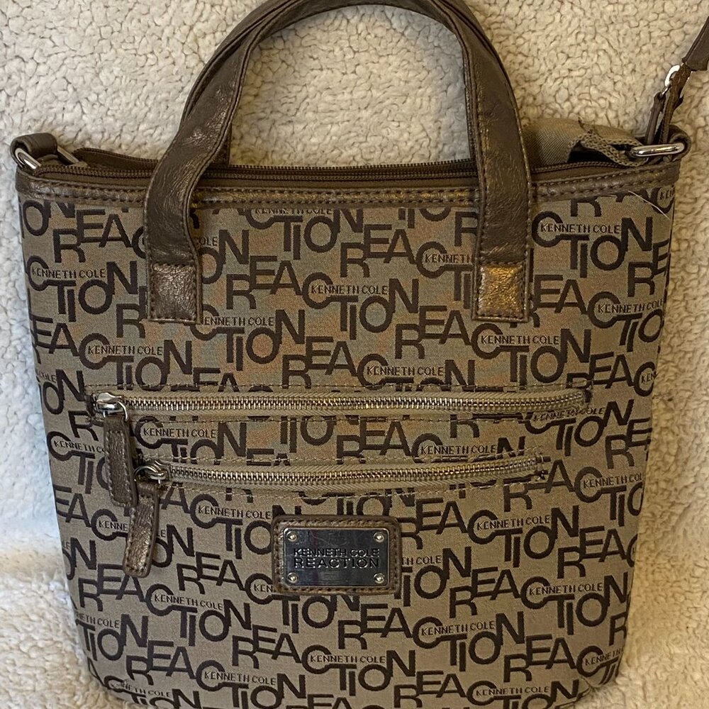 Kenneth Cole Reaction Logo Satchel – Brown/Tan